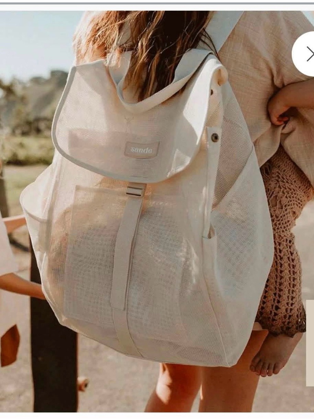Sundek Cream Mesh Backpack – Lightweight Everyday Tote